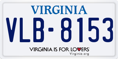 VA license plate VLB8153