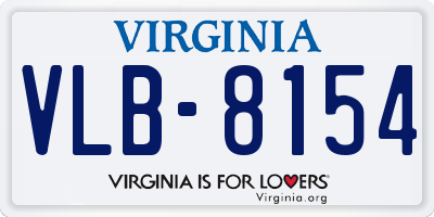 VA license plate VLB8154