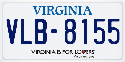 VA license plate VLB8155