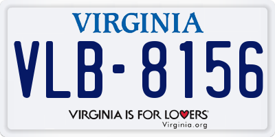 VA license plate VLB8156