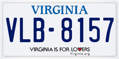 VA license plate VLB8157