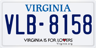 VA license plate VLB8158
