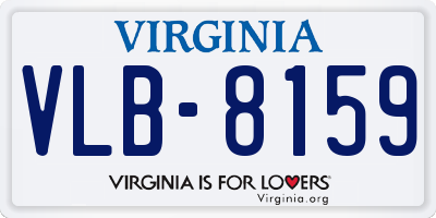 VA license plate VLB8159