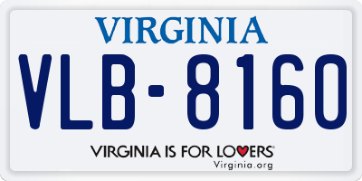 VA license plate VLB8160