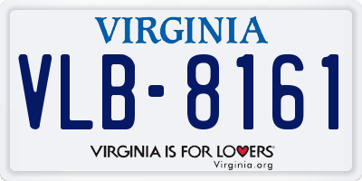 VA license plate VLB8161