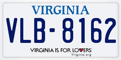 VA license plate VLB8162