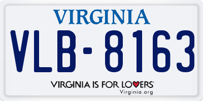 VA license plate VLB8163