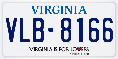 VA license plate VLB8166