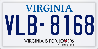 VA license plate VLB8168
