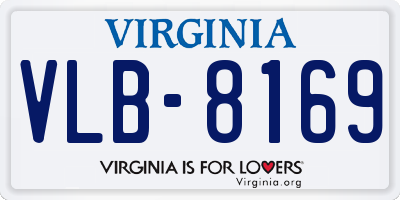 VA license plate VLB8169