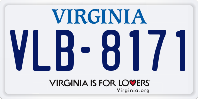 VA license plate VLB8171