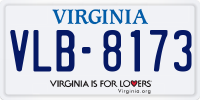 VA license plate VLB8173