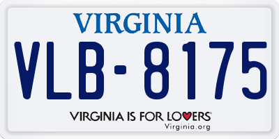 VA license plate VLB8175
