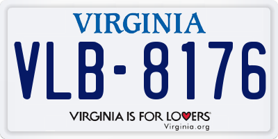 VA license plate VLB8176