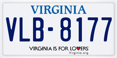 VA license plate VLB8177