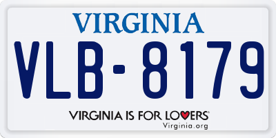 VA license plate VLB8179