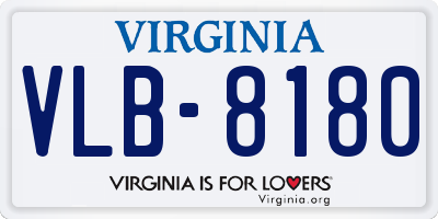 VA license plate VLB8180