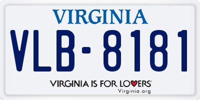 VA license plate VLB8181