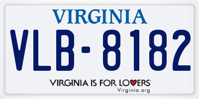 VA license plate VLB8182