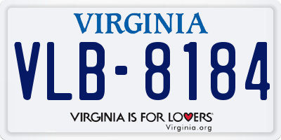 VA license plate VLB8184