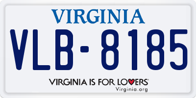VA license plate VLB8185