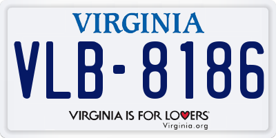 VA license plate VLB8186