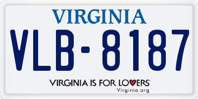 VA license plate VLB8187