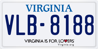 VA license plate VLB8188