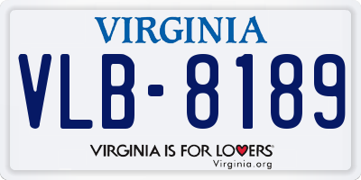 VA license plate VLB8189
