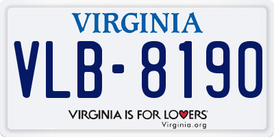 VA license plate VLB8190