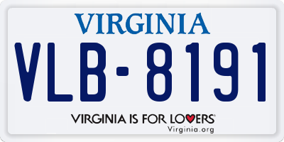 VA license plate VLB8191