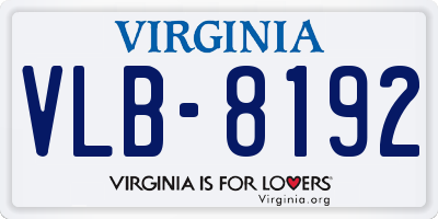 VA license plate VLB8192