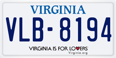VA license plate VLB8194