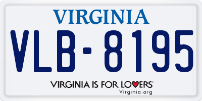 VA license plate VLB8195