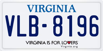 VA license plate VLB8196