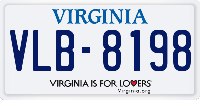 VA license plate VLB8198