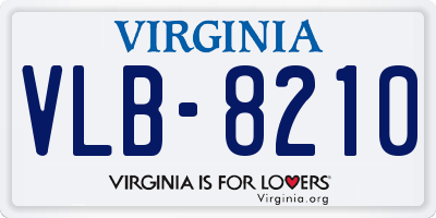 VA license plate VLB8210