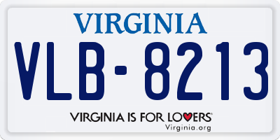 VA license plate VLB8213
