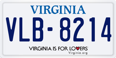 VA license plate VLB8214