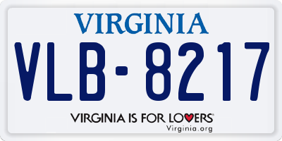 VA license plate VLB8217