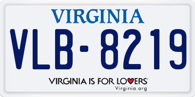 VA license plate VLB8219