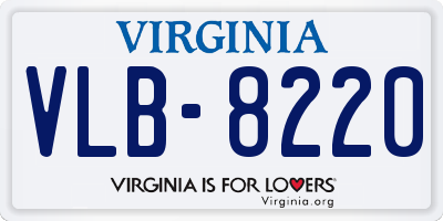 VA license plate VLB8220