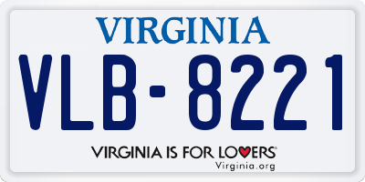 VA license plate VLB8221