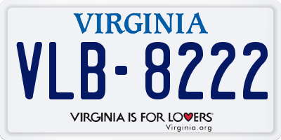 VA license plate VLB8222