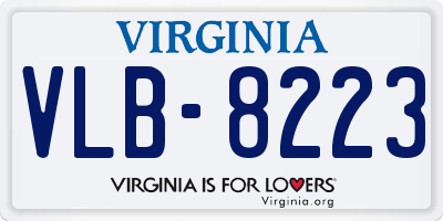 VA license plate VLB8223