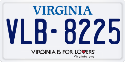 VA license plate VLB8225