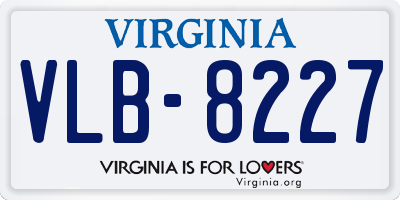 VA license plate VLB8227