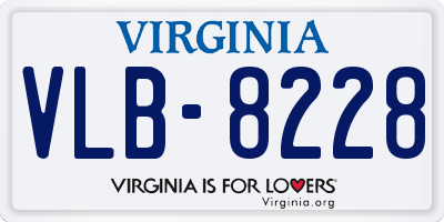 VA license plate VLB8228