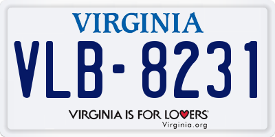 VA license plate VLB8231