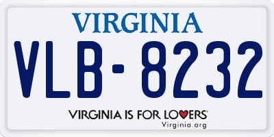 VA license plate VLB8232